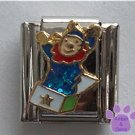 Jack in the Box Italian Charm Child's Toy in Blue Glitter
