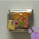 LOVE Children Italian Charm with little boy & girl holding hands