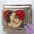 Mom and Daughter in Red Heart Italian Charm