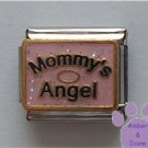 Mommy's Angel Italian Charm on pink glitter with halo