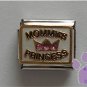 MOMMY'S PRINCESS Italian Charm with pink crystals in a crown black letters