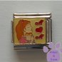 Mother Hugging Her Child Italian Charm on light yellow enamel