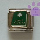 Scout Handbook Italian Charm green book white symbol on cover