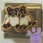 Two Adorable Hugging Teddy Bears Enamel Italian Charm