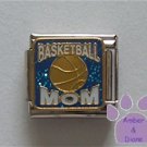 BASKETBALL MOM Italian Charm on blue glitter