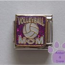 VOLLEYBALL MOM Italian Charm on purple glitter