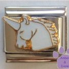 Gorgeous White Unicorn Head Italian Charm