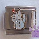 White Princess Castle Italian Charm with Four Turrets