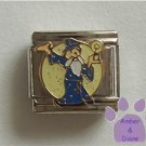 Wizard with his glowing Magic Wand Italian Charm yellow glitter