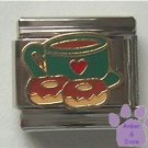 Cup of Coffee and Chocolate Donuts Italian Charm