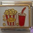 Popcorn and a Soda Italian Charm for movie fans