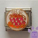 Steaming Cup of Coffee or Tea Italian Charm in a Fancy Cup