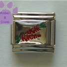Two Carrots Italian Charm on a silver tone background