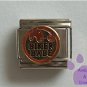Biker Babe Italian Charm on gold tone background