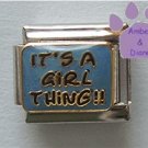 IT IS A GiRL THiNG Italian Charm on blue enamel