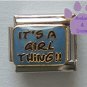 IT IS A GiRL THiNG Italian Charm on blue enamel