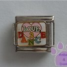 LOVE 2 DANCE Italian Charm on a pink heart