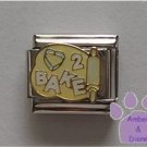 Love to Bake Italian Charm cookie cutter heart on dough