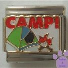 CAMP Camping Scene Italian Charm with Camp Fire and Tent