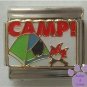 CAMP Camping Scene Italian Charm with Camp Fire and Tent