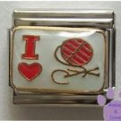 I love (heart) Knitting (Ball of Yarn) Italian Charm
