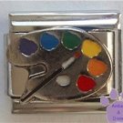Paint on Silvertone Palette Italian Charm for Artist