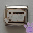 White Sewing Machine Italian Charm for Seamstress or Dressmaker