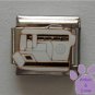 White Sewing Machine Italian Charm for Seamstress or Dressmaker