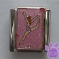 Dancer Italian Charm Lavender Leotard on Pink Glitter Back