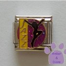 JAZZ Dancer Italian Charm Silhouette on Purple Glitter