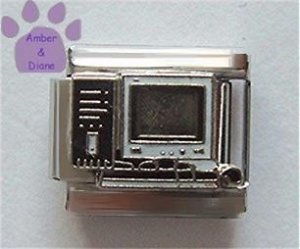 Computer Italian Charm with Tower, Keyboard, Monitor, and Mouse
