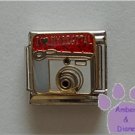I love (red heart) MY DIGITAL Italian Charm Camera red glitter