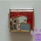 LOVE MY CAMCORDER Italian Charm Camera with red glitter