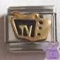 Television Italian Charm gold tone TV black screen