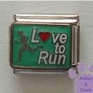 Love to Run Italian Charm with Runner -L(red heart)ve