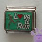 Love to Run Italian Charm with Runner -L(red heart)ve