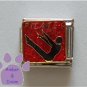PILATES Italian Charm Exercising Silhouette on red Glitter