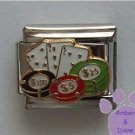 Gambling Chips and Cards Italian Charm for Las Vegas