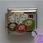 Gambling Chips and Cards Italian Charm for Las Vegas