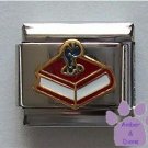 Book with Bookworm Italian Charm for Librarian or Teacher