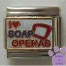I love (heart) SOAP OPERAS Italian Charm on glitter