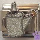Metallic-look Glitter Watering Can Italian Charm for Gardener
