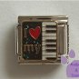 I love my Keyboard Italian Charm red heart and piano keys