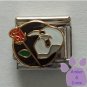 Phantom of the Opera Italian Charm with Mask and Red Rose