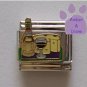 Wine Bottle, Stemmed Glass, and Cheese Wheel Italian Charm