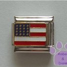 American Flag Italian Charm United States of America in goldtone