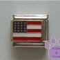 American Flag Italian Charm United States of America in goldtone