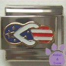American Flip Flop Italian Charm in enamel - US flag