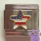 American US Star Flag Italian Charm