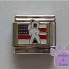 Astronaut Italian Charm on American Flag
